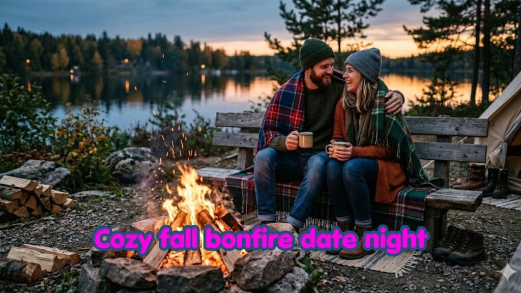 Cozy fall bonfire date night