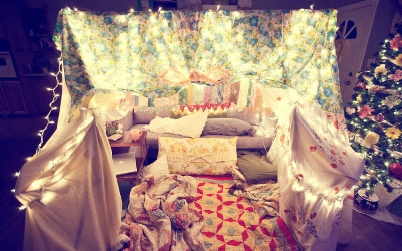 Cozy living room fort