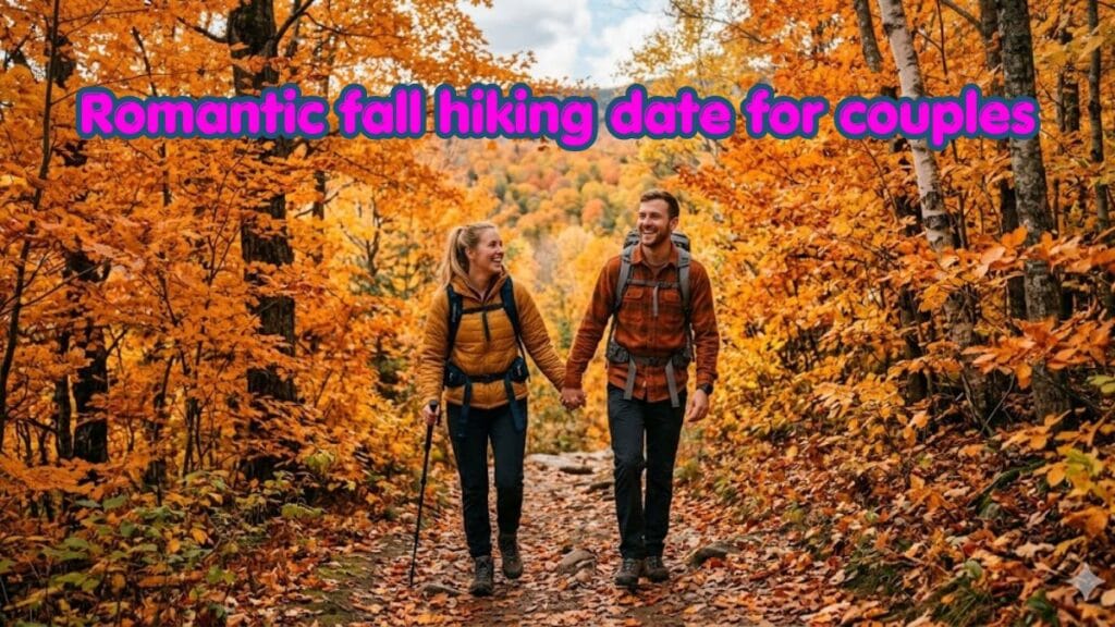 Romantic fall hiking date for couples