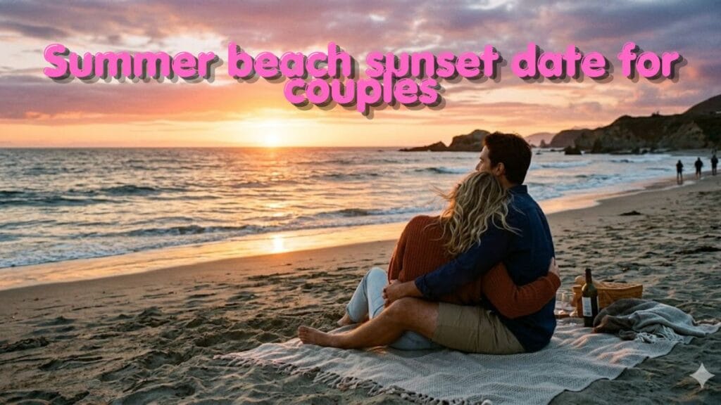Summer beach sunset date for couples
