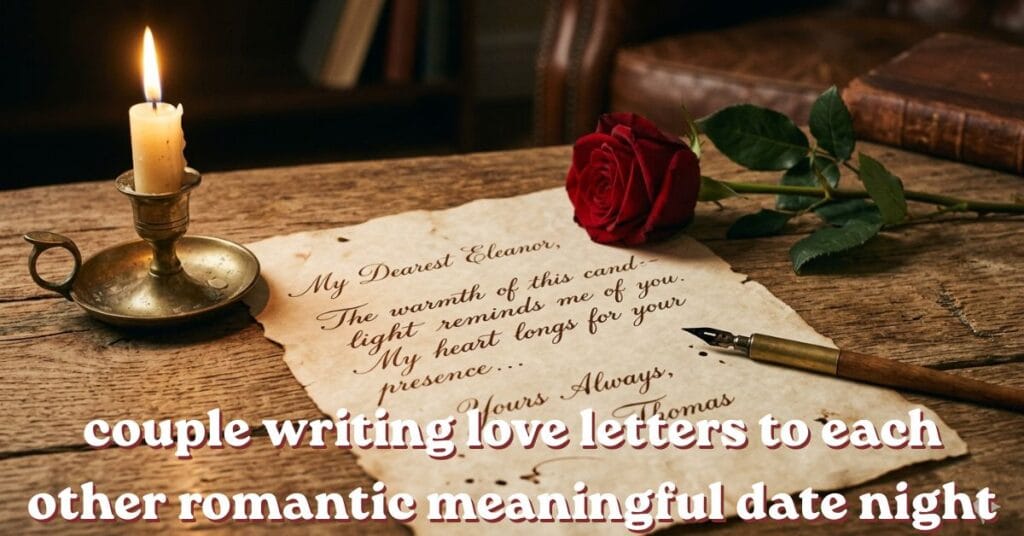 couple writing love letters to each other romantic meaningful date night