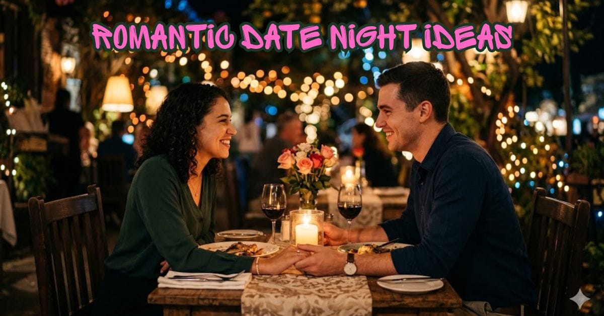 romantic date night ideas for couples with candles and fairy lights