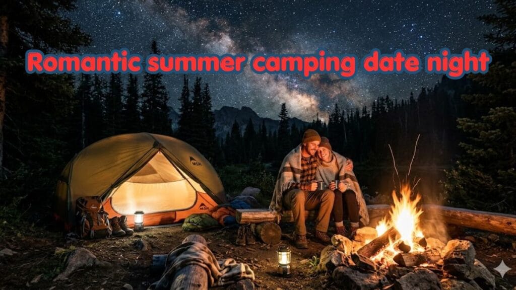 Romantic summer camping date night